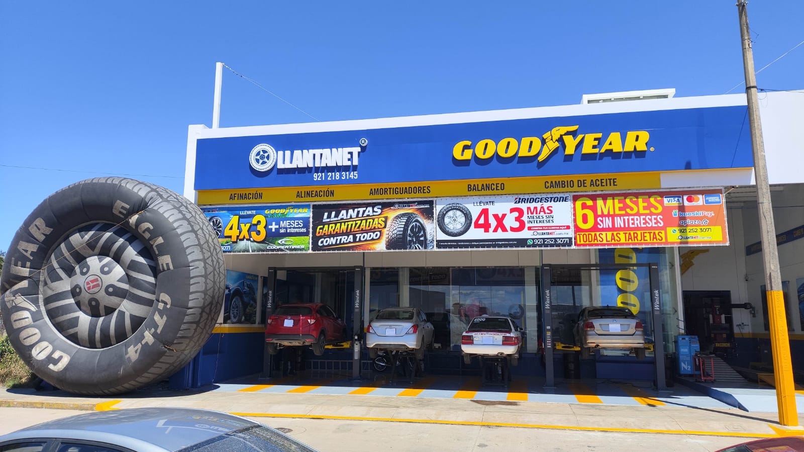 Sucursal Llantanet Coatzacoalcos Veracruz venta de llantas y servicios automotrices alineación balanceo y frenos