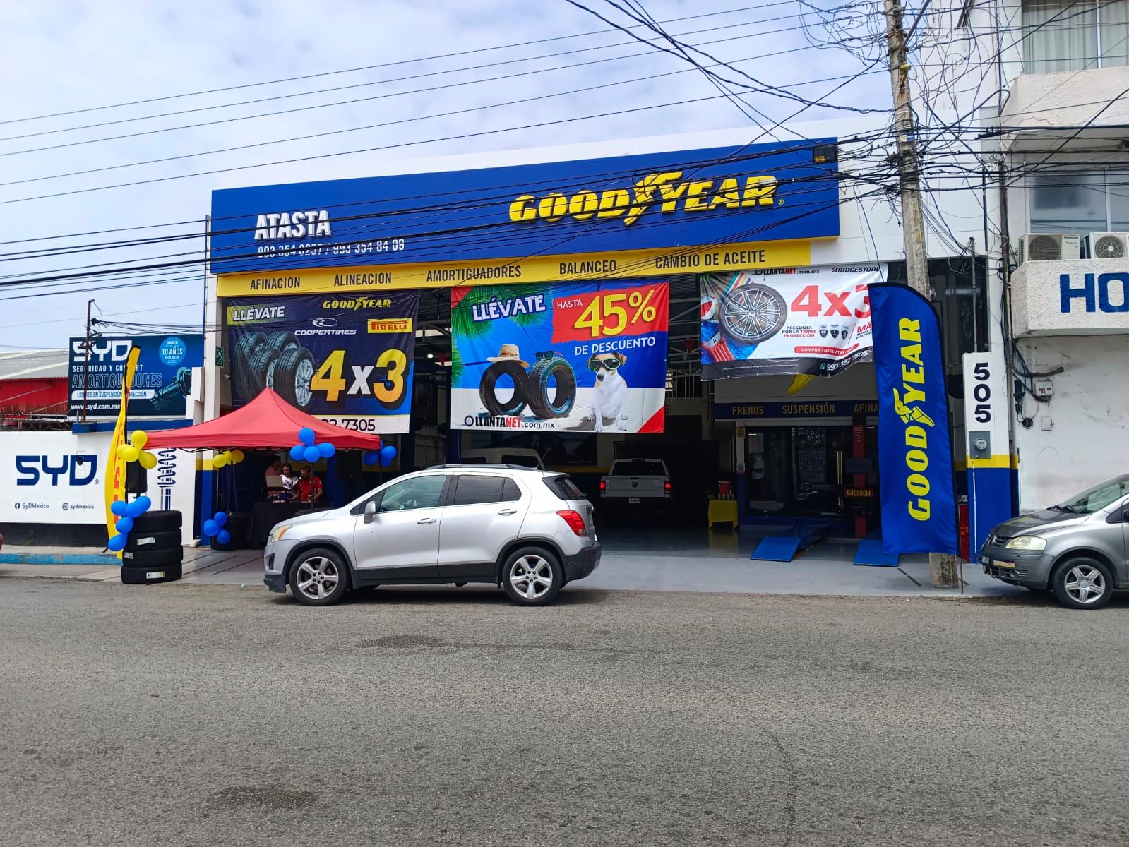 Ubicación Llantanet Villahermosa Tabasco Niños Héroes dirección de sucursal Goodyear venta de llantas y servicio automotriz